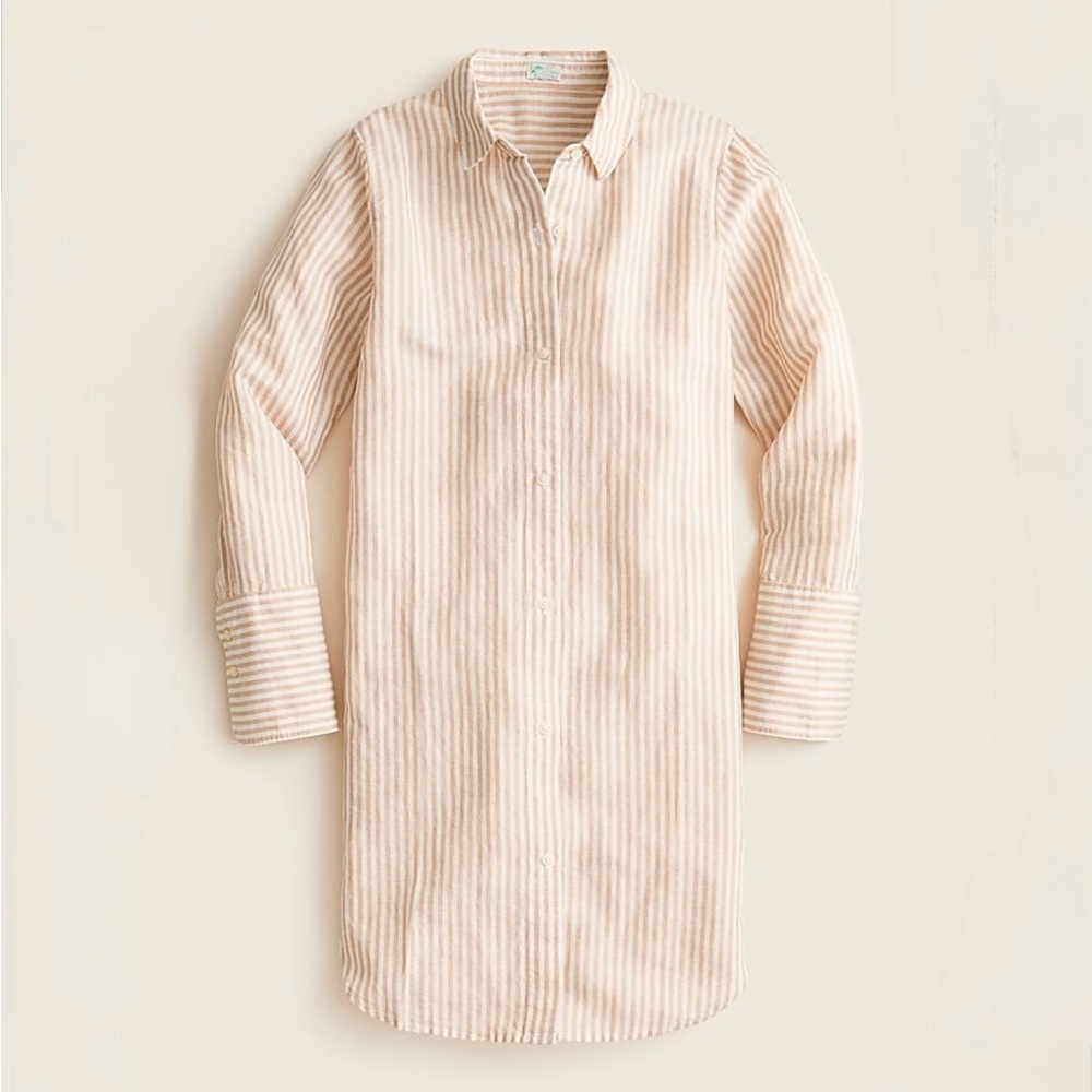 J. Crew Relaxed-Fit Cotton Voile Beach Shirt Dress